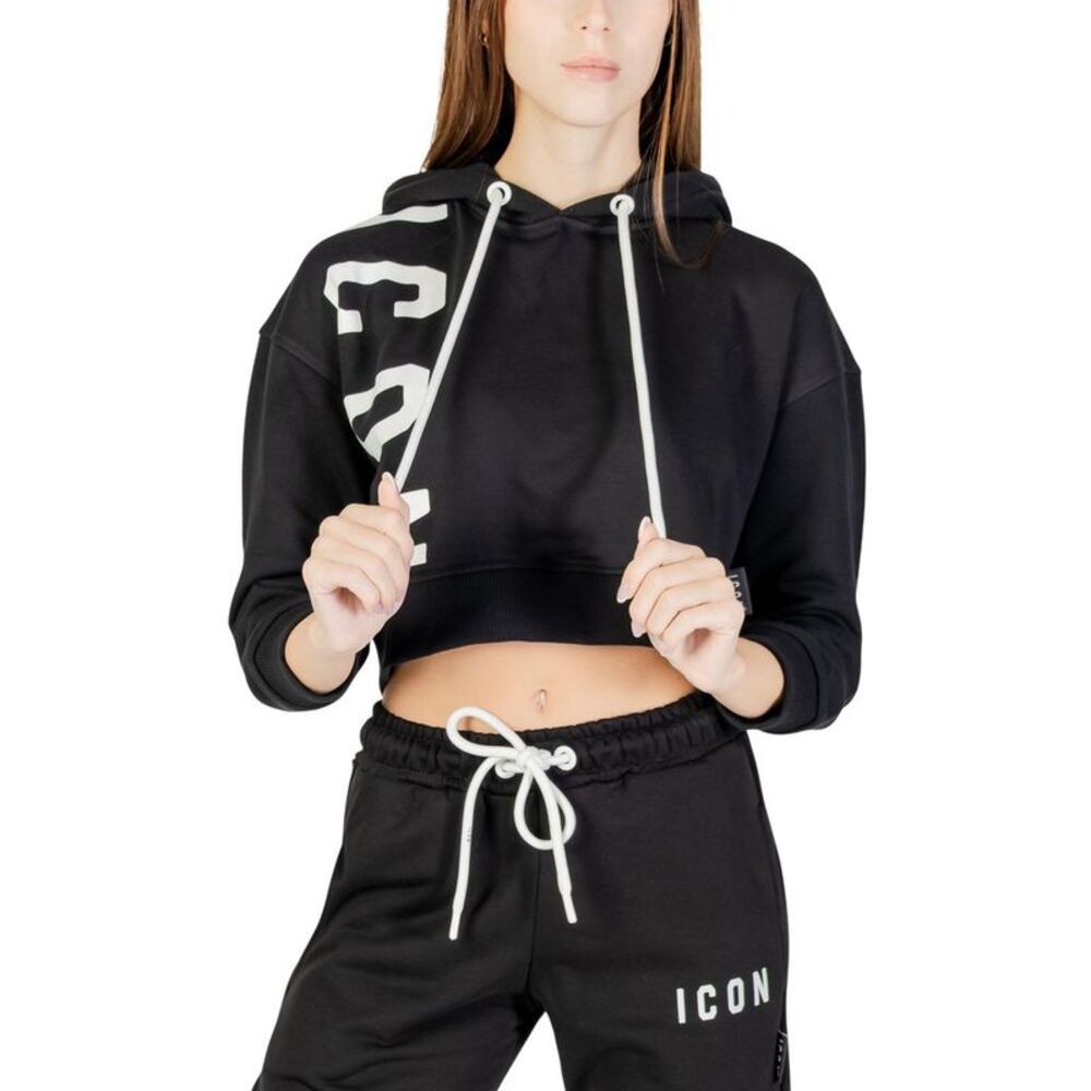 Icon Black Cotton Women's Hoodie